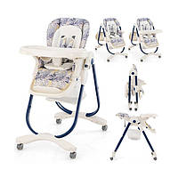 Високий стільчик із 7 рівнями регулювання висоти, 3 положеннями спинки та 3 рівнями підніжки