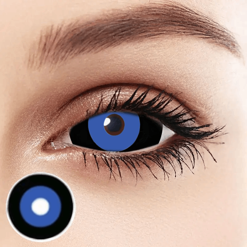 Склеральні лінзи чорні Блек Хол | Чорні лінзи все око | Склери 22 мм | Лінзи чорне око, фото 1