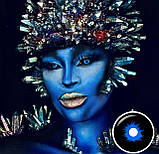 Склеральні сині лінзи Блек Хол | Жовті лінзи на все око Склери 22 мм | Лінзи Жовті, фото 5