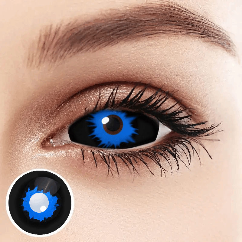 Склеральні сині лінзи Блек Хол | Жовті лінзи на все око Склери 22 мм | Лінзи Жовті, фото 1