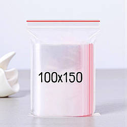 Zip-lock, пакети із струнним замком зіп-лок 100x150 мм 100 шт, пакети із замком-застібкою zip-lock, грипери