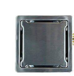 Трап для душу SLIM DIRECT 11.5х11.5 см вертикальний, нержавіюча сталь Sanpreis