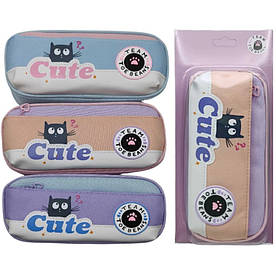 Шкільний пенал-косметичка з 2 відділеннями Bourgeois Котик