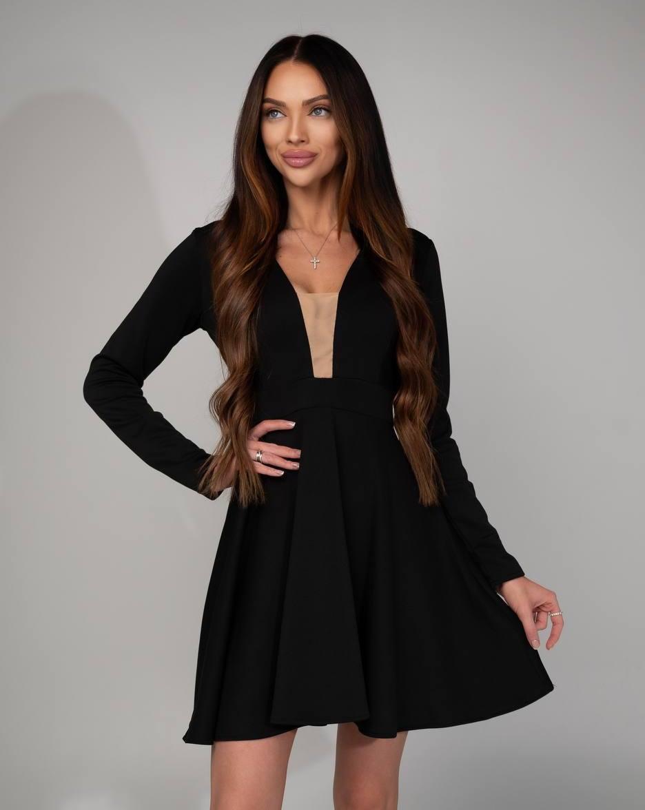 Сукня элегантна чорна гурт роздріб дроп 3186, фото 1