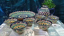 Керамічний чайний сервіз Ріштан, Узбекістан