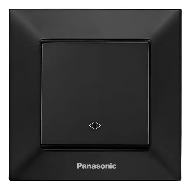 Вимикач 1 кл.перехресний чорний Panasonic Arkedia Slim, фото 1