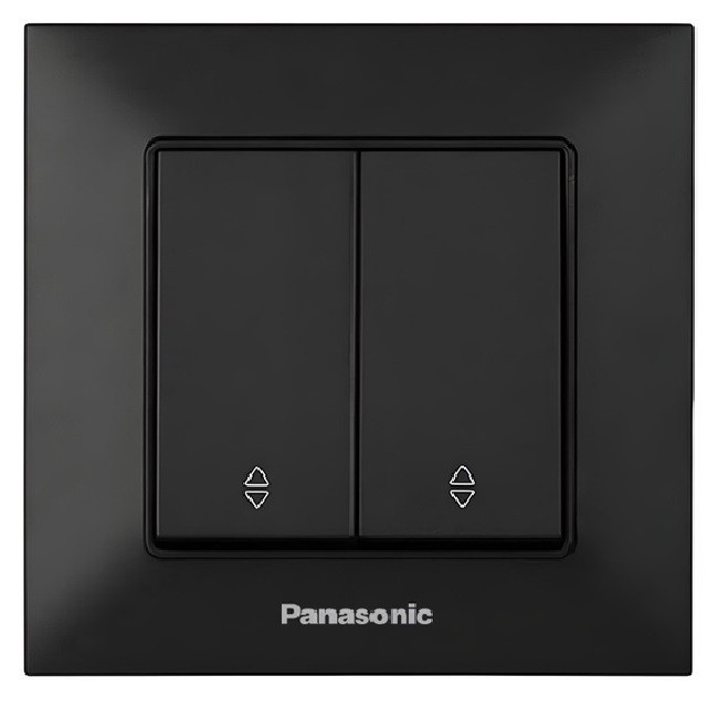 Вимикач 2кл.прохідний чорний Panasonic Arkedia Slim, фото 1