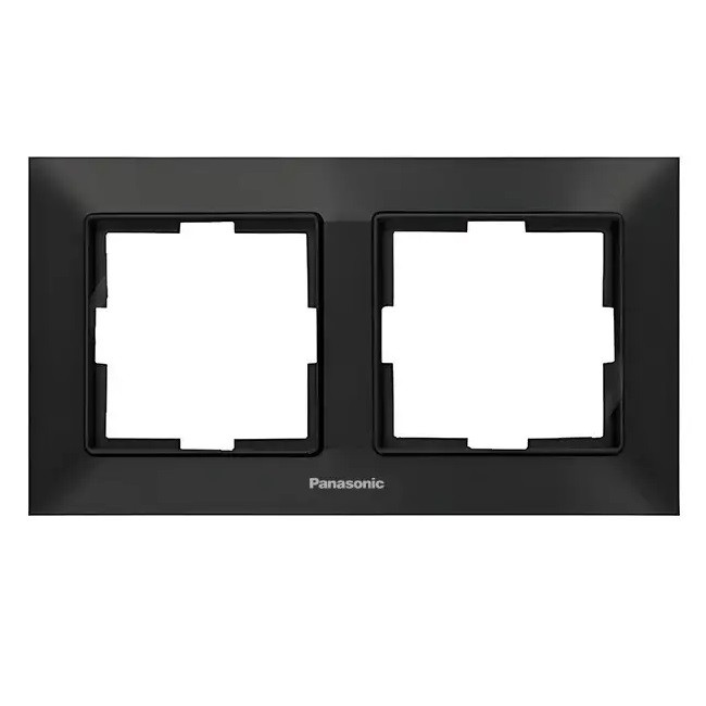 Рамка 2-на горизонтальна чорний Panasonic Arkedia Slim, фото 1