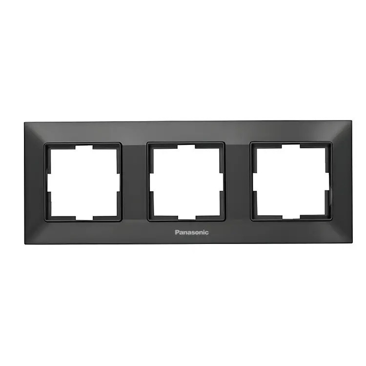 Рамка 3-на горизонтальна чорний Panasonic Arkedia Slim, фото 1
