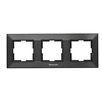 Рамка 3-на горизонтальна чорний Panasonic Arkedia Slim