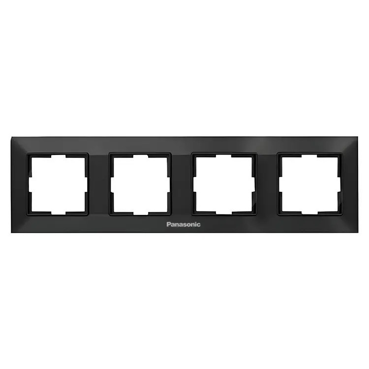 Рамка 4-на горизонтальна чорний Panasonic Arkedia Slim, фото 1