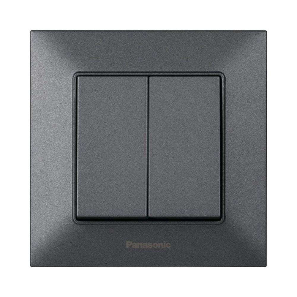 Вимикач 2кл.прохідний димчастий Panasonic Arkedia Slim, фото 1