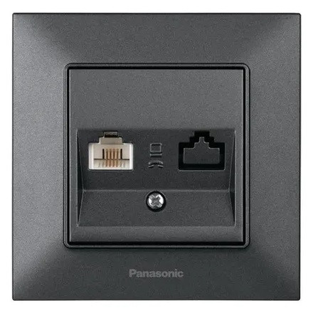 Розетка компютерна димчастий Panasonic Arkedia Slim, фото 1