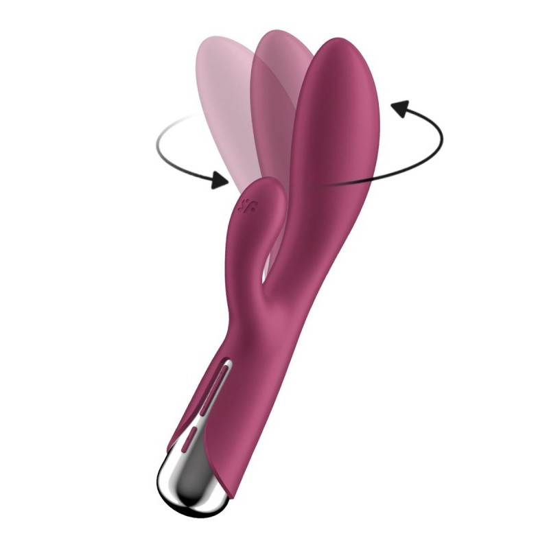 Вібратор-кролик з обертовою головкою для точки G та клітора, Червоний