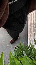 Жіночі теплі вельветові штани на зиму з велюровою підкладкою | Китай | Шоколад / Чорний, фото 4