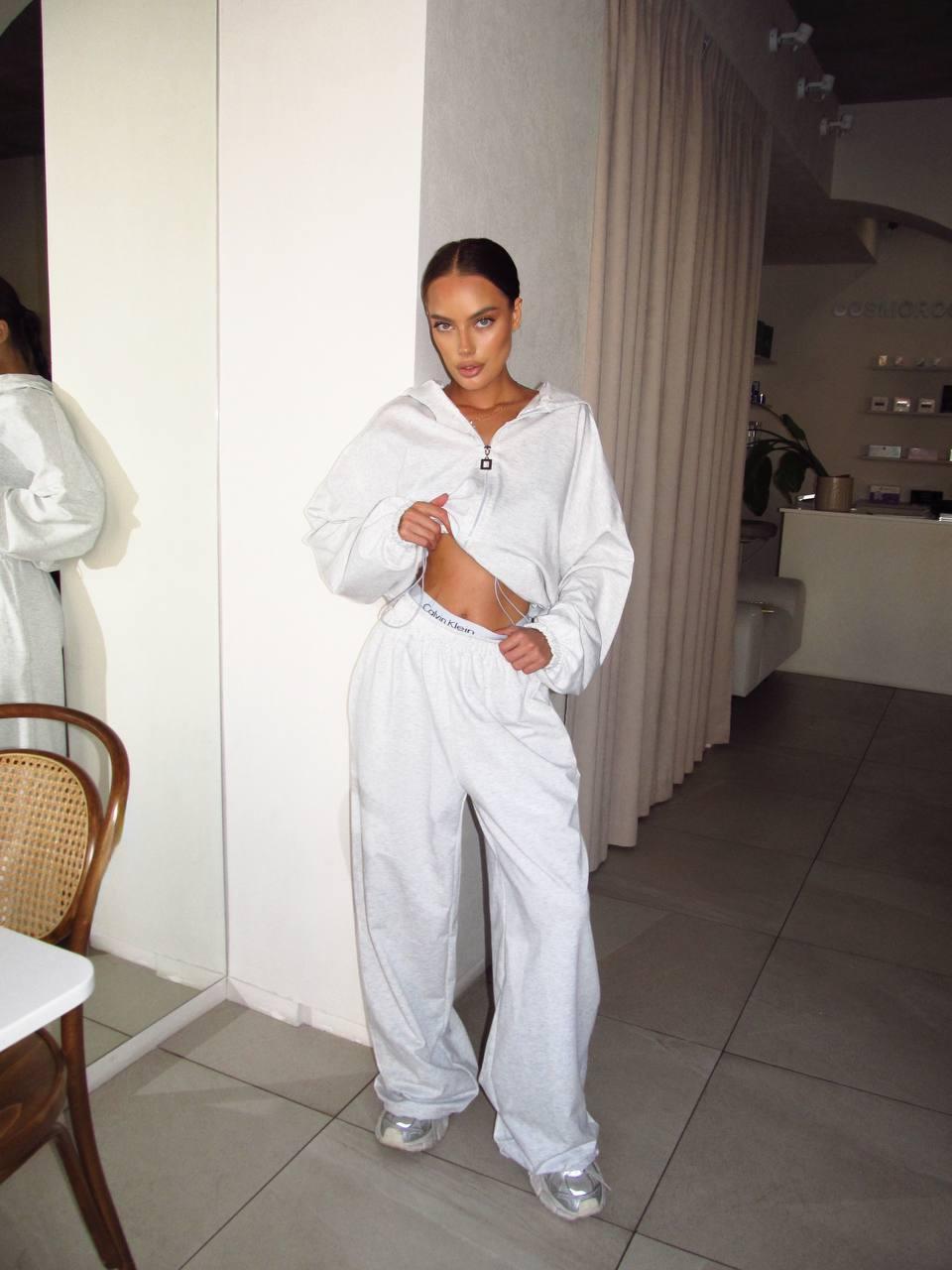 Оверсайз костюм з лого резинкою Модель: 824-1645 Колір : Меланж, фото 1