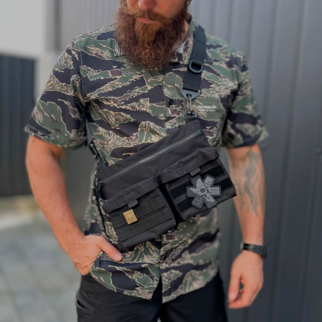 Чорна чоловіча сумка через плече PUNISHER месенджер А, фото 1