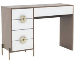 Туалетний стіл трюмо косметичний Фуріоза глиняний сірий/білий шовк з дотягом Світ Меблів купити в Україні