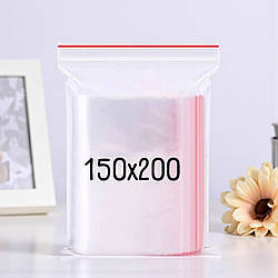 Зіп пакет 150х200 мм 100 шт пакети zip, грипери zip lock, пакети зіп лок універсальні