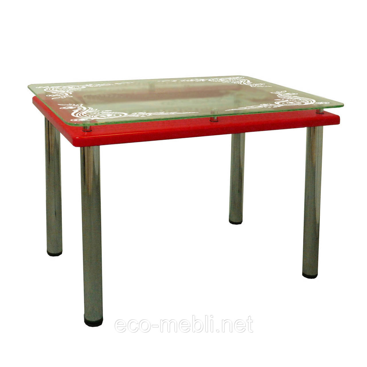 Обідній стіл Гермес на хромованих опорах, фото 1