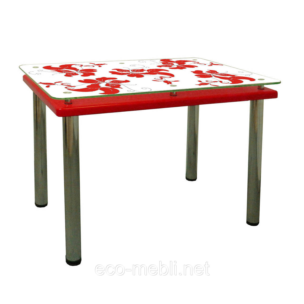 Обідній стіл Гермес на хромованих опорах, фото 1