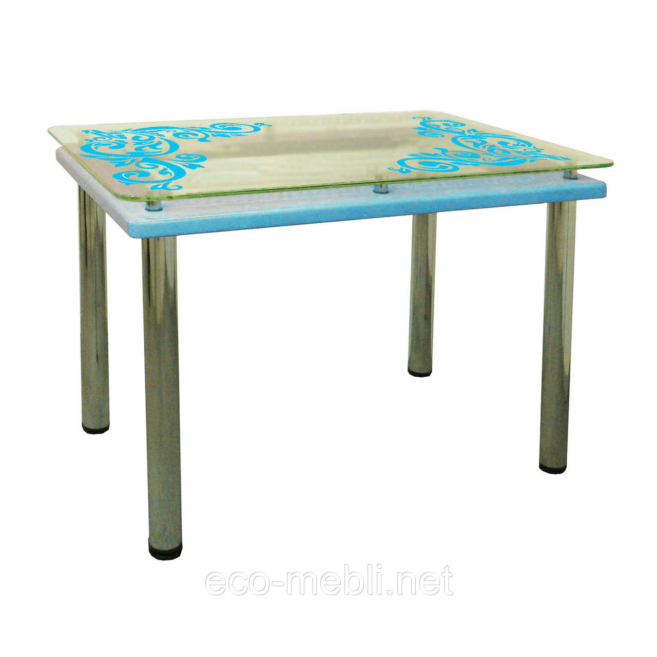 Обідній стіл Гермес на хромованих опорах, фото 1