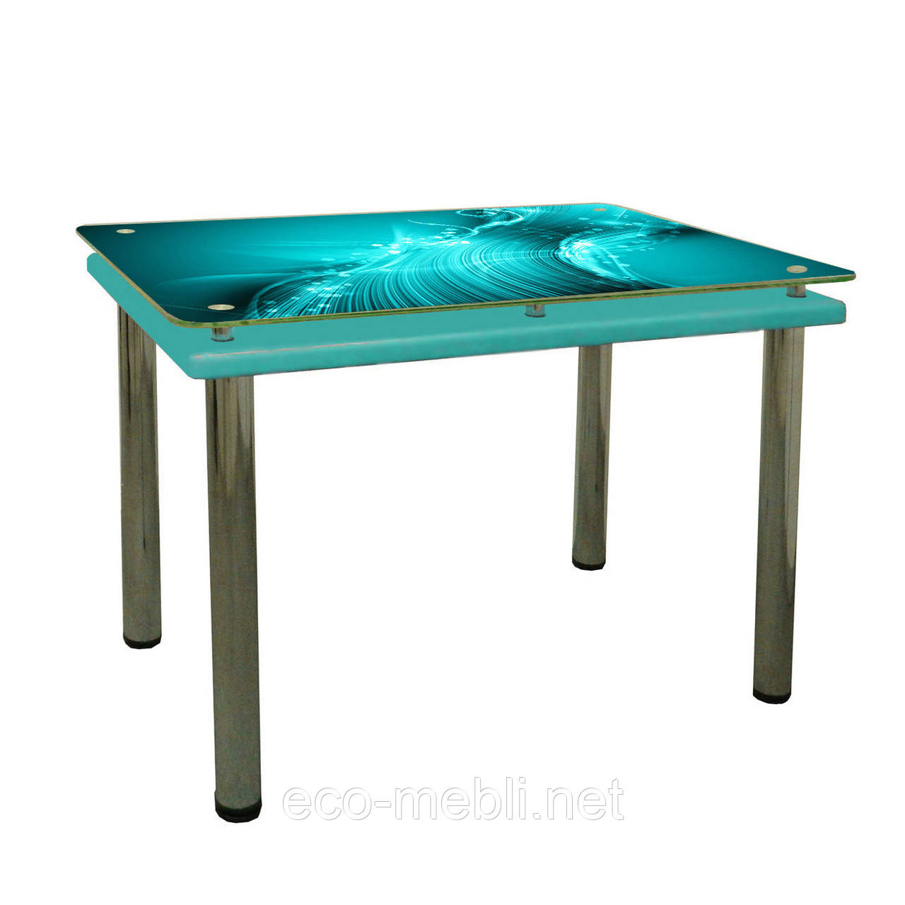 Обідній стіл Гермес на хромованих опорах, фото 1