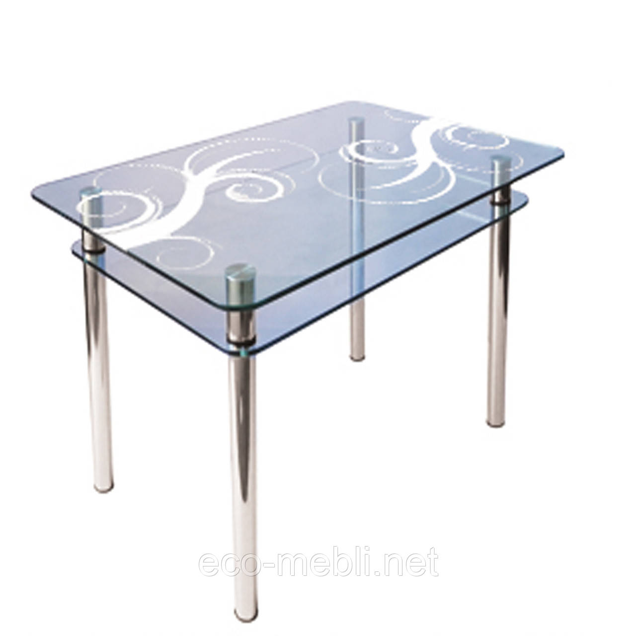 Обідній стіл КС-1 на хромованих опорах, фото 1