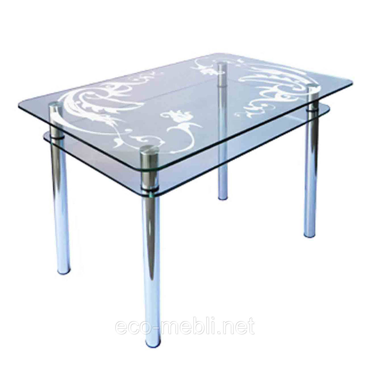 Обідній стіл КС-1 на хромованих опорах, фото 1
