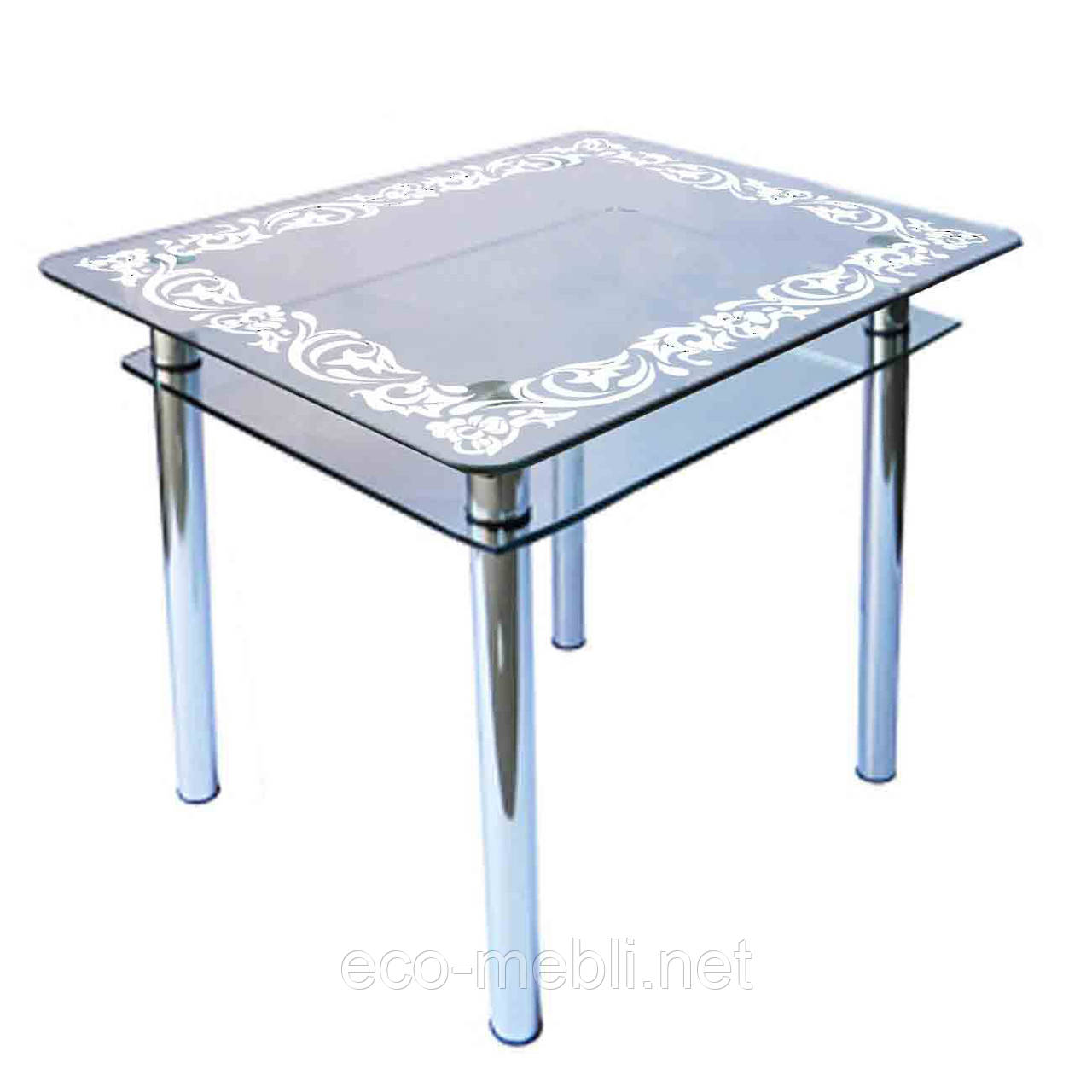 Обідній стіл КС-1 на хромованих опорах, фото 1