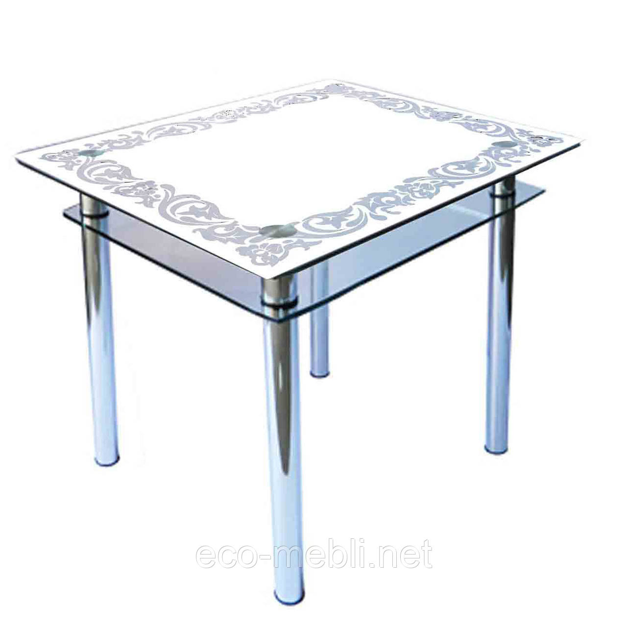 Обідній стіл КС-1 на хромованих опорах, фото 1