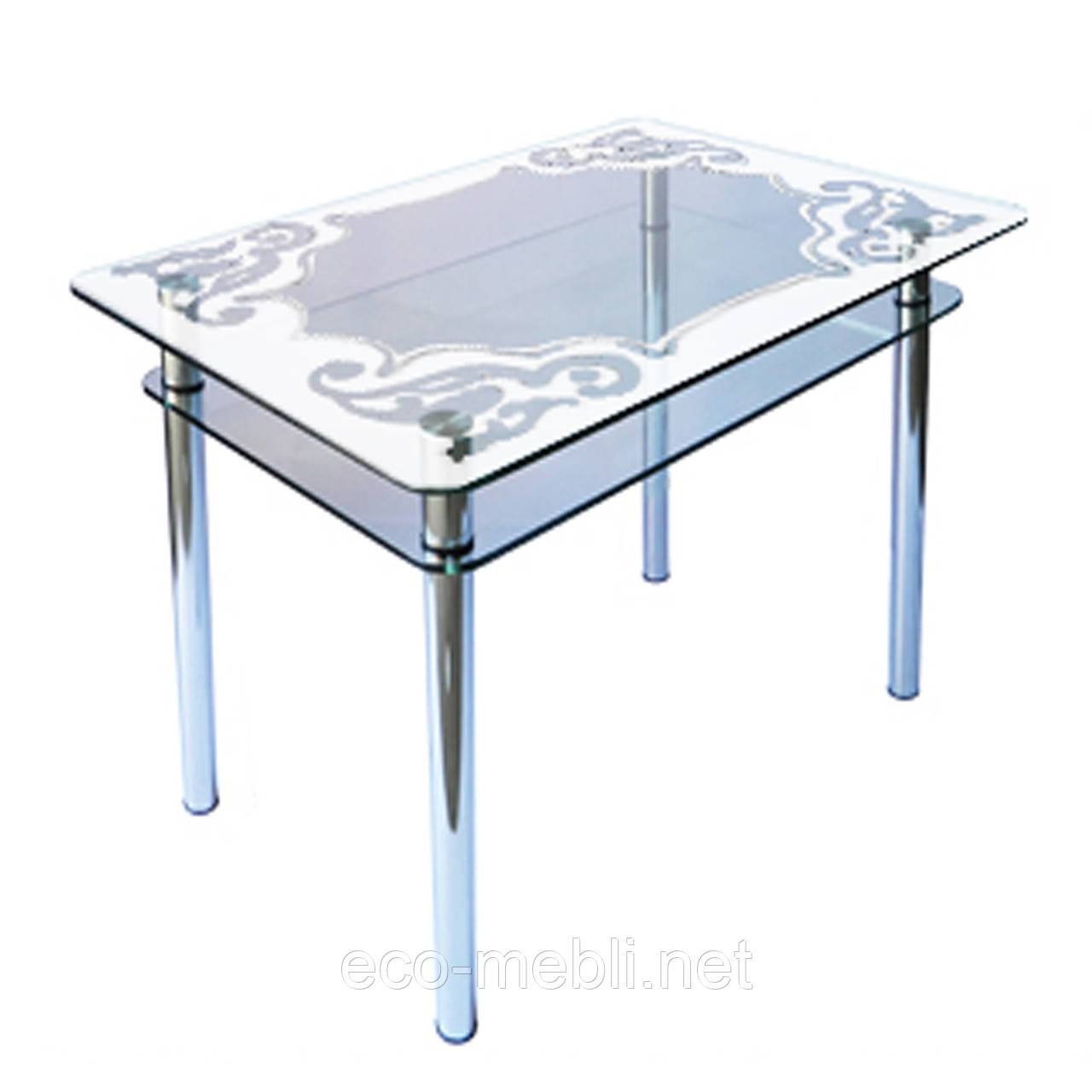 Обідній стіл КС-1 на хромованих опорах, фото 1