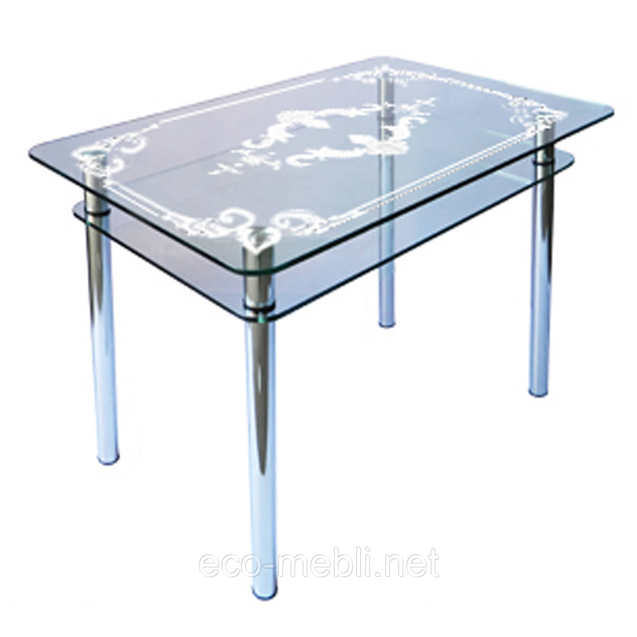 Обідній стіл КС-1 на хромованих опорах, фото 1