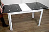 Розкладний скляний стіл Модерн Р30 на дерев'яних ногах для кухні 1050х650, фото 5