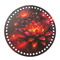 Денце для в'язаних аксесуарів з пряжі кругле Червоний лотос  20 см