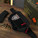 Чоловіча сумка нагрудна LINE чорна месенджер через плече АS, фото 5