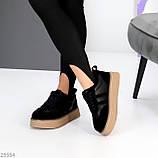 Женские кеды на высокой подошве, женские черные кеды натуральная замша, Кеды на высокой подошве черные, фото 7