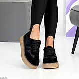 Женские кеды на высокой подошве, женские черные кеды натуральная замша, Кеды на высокой подошве черные, фото 10