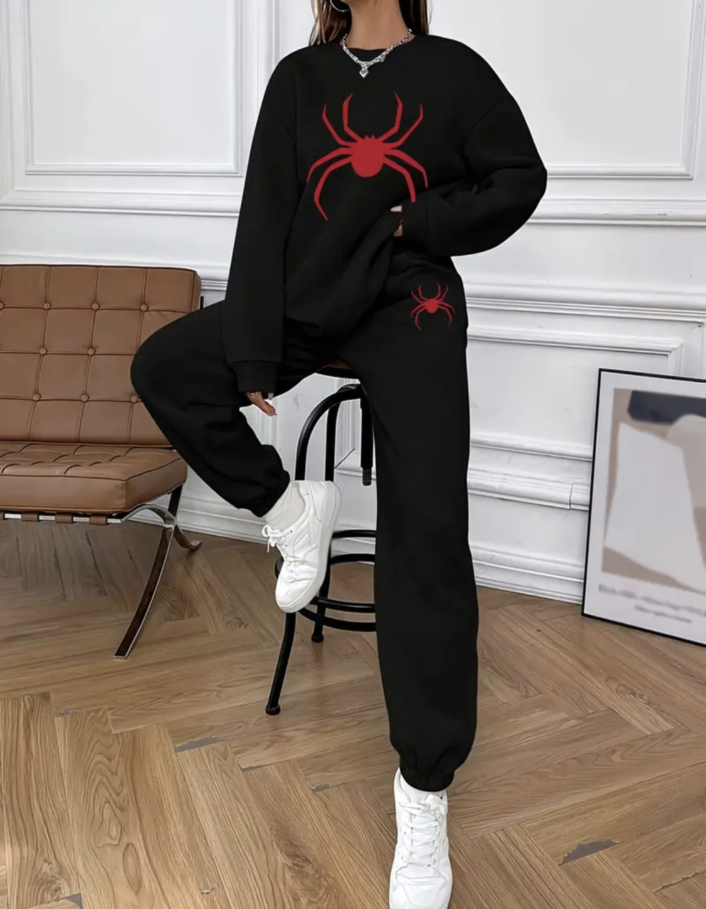 Теплий жіночий костюм принтом "Павук", фото 1
