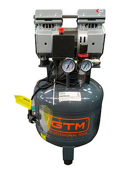 GTM Компресор рес-30л 105л/хв 0,75кВт 8бар 220В 2 циліндри безмасляний