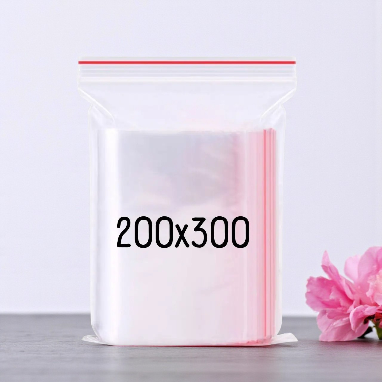 Фасувальні пакети із замком zip lock 200x300 мм 100 шт зіп пакети із замком-застібкою, Zip пакет прозорий, фото 1