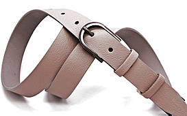 Жіночий шкіряний ремінь бежевий 30 мм