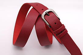Жіночий шкіряний ремінь червоний 30 мм
