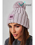 Жіноча шапка з помпоном ODYSSEY Амстердам Молодіжна зимова шапка с бомбоном UGG, фото 4