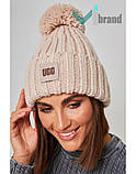 Жіноча шапка з помпоном ODYSSEY Амстердам Молодіжна зимова шапка с бомбоном UGG, фото 3