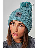 Жіноча шапка з помпоном ODYSSEY Амстердам Молодіжна зимова шапка с бомбоном UGG, фото 7