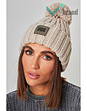 Жіноча шапка з помпоном ODYSSEY Амстердам Молодіжна зимова шапка с бомбоном UGG, фото 8