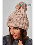 Жіноча шапка з помпоном ODYSSEY Амстердам Молодіжна зимова шапка с бомбоном UGG, фото 9
