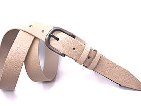 Жіночий шкіряний ремінь молочний 30 мм