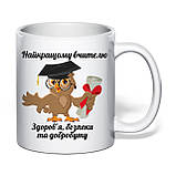 Чашка з друком "Найкращому вчителю безпеки та добробуту" 330 мл (колір білий) (32318), фото 2